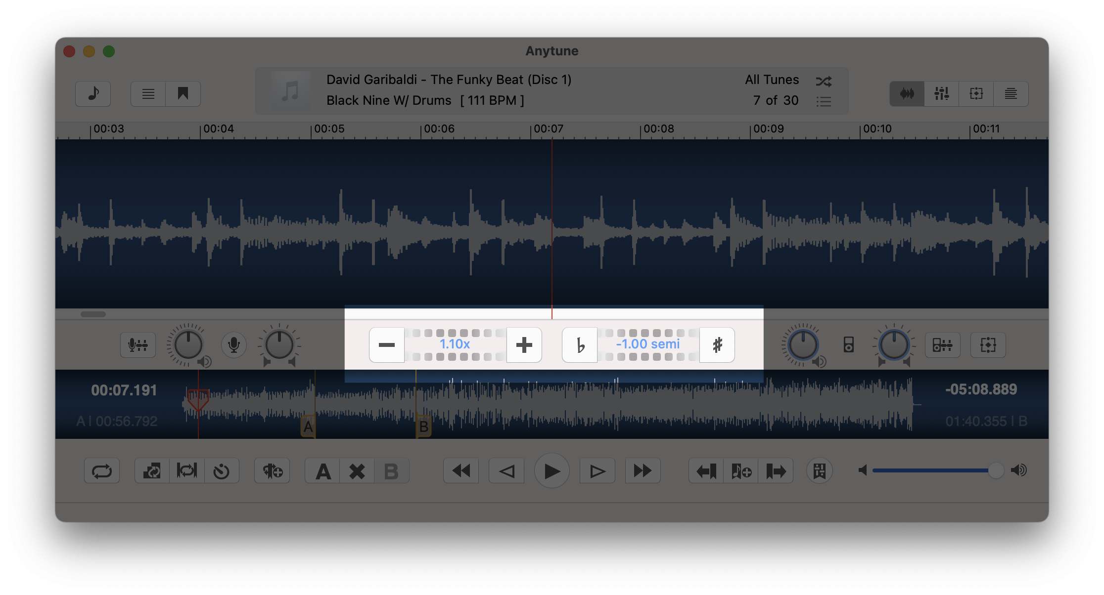 AnyTune can take an audio file and adjust the pitch and tempo, independently.